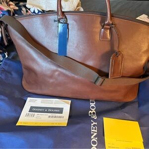 Dooney & Bourke Brown Leather Duffel with Adjustable Strap